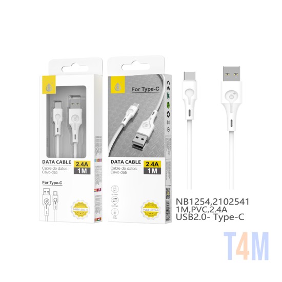 ONEPLUS FAN DATA CABLE NB1254 BL FOR TYPE-C 2.4A 1M WHITE